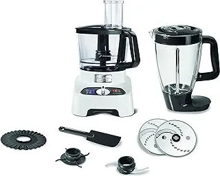 Moulinex Double Force Food Processor, 1000 Watt, 27 Functions, Black / White - FP823125