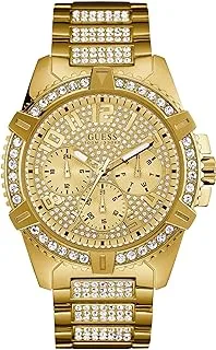 GUESS Watch for Men, Quartz Movement, Analog Display, Gold Stainless Steel Strap-W0799G2