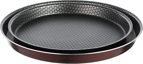 Trueval Teflon pizza tray set, 2 pcs size 24+28, color marron