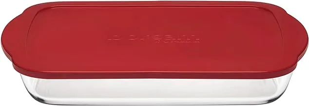 Borcam Roasters Rectangular Oven Dish with Red Cover - 2L