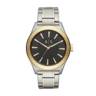 Emporio Armani A|X Armani Exchange Casual Watch for Men, Quartz Movement, Analog Display, Silver Stainless Steel Strap-AX2336