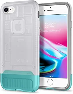 Spigen classic c1 back cover for apple iphone 8 - clear turquoise