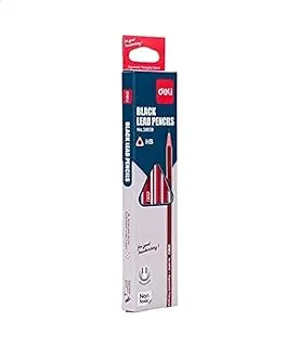 Deli 38039 black lead hb pencil with eraser - 12 pieces assorted colors