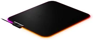 SteelSeries QcK Prism Cloth Gaming Mouse Pad - 2-zone RGB Illumination - Real-time Event Lighting - Optimized For Gaming Sensors - Size M (320x270mm), Black + RGB