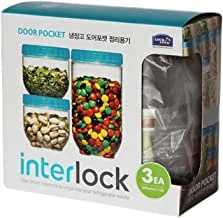 LocknLock Interlock Set of 3pcs (500ml x2 + 1L x1) white - INL301S1