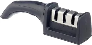 MT Stainless Steel Manual Knives Sharpener with Plastic Body - Black and Silver