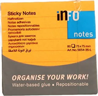 inFO 5654-35-L inFO Sticky Notes 7x7line.Orange