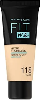 Maybelline New York Fit Me Matte + Poreless -118 Nude - 30ml