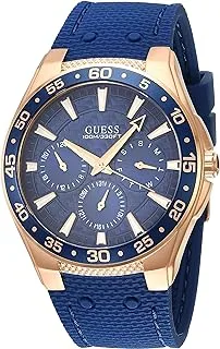 GUESS W1171G4 analog Silicone Casual Watch For Men - Navy Gold