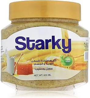 Starky natural scrub cream with honey and milk for face and body - 600 ml