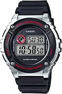 Casio W-216H-1C For Men-Digital, Casual Watch