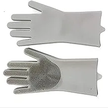 Pair Silicone Gloves for Cleaning Kitchen Utensils, Black