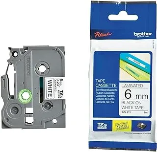 Genuine Brother TZe-211 6mm Standard Laminated Label Tape Replacement for Brother Label Printers, Black on White