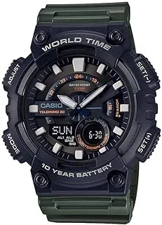 Casio Men's Black Dial Resin Band Watch - AEQ-110W-3AVDF