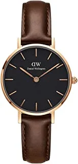 Daniel Wellington Watch Unisex , Japanese Quartz Movement, Analog Display, Black Leather Strap-DW00100221