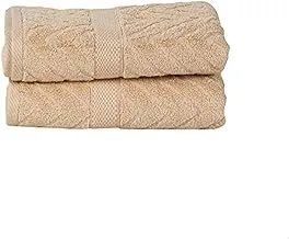 ariika Plaza face towel Beige (Set of 2) 100x50 cm - Made out of 100% Giza 86 Egyptian Cotton Premium, durable and luxuriously soft