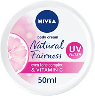 NIVEA Body Cream Even Tone, Natural Fairness Complex & Vitamin C, All Skin Types, Jar 50ml