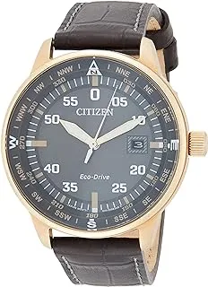 Citizen Watch for Men, Quartz Movement, Analog Display, Brown Leather Strap-BM7393-16H