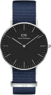 Daniel Wellington Classic Watch Unisex , Quartz Movement, Analog Display, Blue Nylon Strap-DW00100282