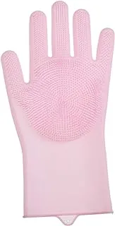 Silicon Cleaning Gloves Set, Rose - 2 Pieces