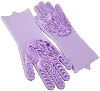 Heat Resistant Non-slip Waterproof Durable Silicone Dishwashing Gloves for Fruit and Vegetable Cleaning