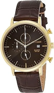 Citizen casual watch for men analog leather - an3612-09x