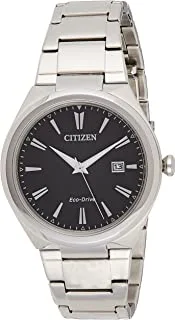 Citizen men black dial stainless steel band watch - aw1370-51f