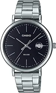 Casio stainless steel band analog watch for men - silver