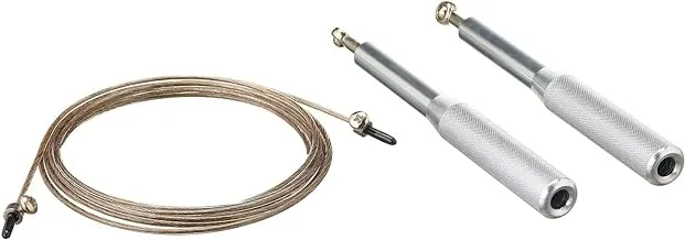 Stainless steel skip rope with metal handle - silver