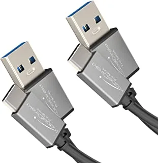 KabelDirekt - كابل USB A 3.0 إلى USB C - 2x 1 متر - (كابل بيانات SuperSpeed ​​وكابل شاحن ، مناسب للهواتف الذكية والأجهزة اللوحية مع منفذ USB C ، أسود / رمادي فضاء) - سلسلة PRO