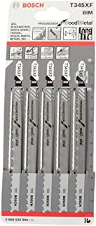 Bosch pack of 5 wood t345xf jigsaw blades - 2608634994