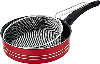 Trueval Teflon frying pan size 24 + roasting refinery red fpr24r