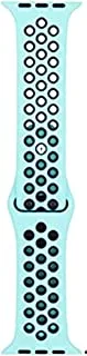 watch strap Silicone sport watchband for apple watch band 44 42mm series se / 6/5 / 4 (baby blue/black)