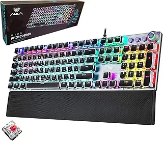 Aula F2088 Full Mechanical Gaming Keyboard | Red Switches | Punk Keycap With Rainbow Backlit LED |Arabic/English