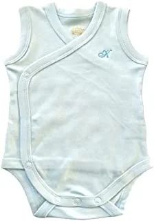 Komkom baby boys sleeveless bodysuit blue size 0-3m