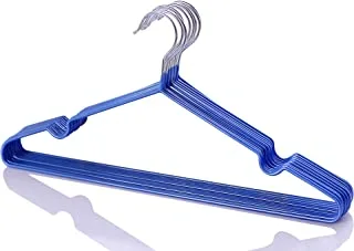 Adult non-slip metal shirt trouser hook hangers coat hanger,blue 10pcs, One Size