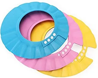 3pcs Soft Adjustable Shampoo Shower Cap Kids Bathing Protection Plastic Bath Hat Visor Cap for Toddler Baby Kids Children (Color Random, 27.5CM/10.8IN)