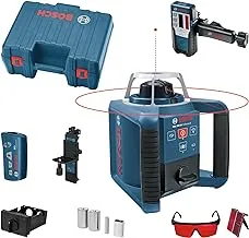 Bosch professional rotation laser level grl 300 hv (red beam, laser receiver lr 1, working range: up to 300m (diameter), in carrying case)