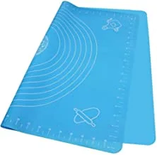 LSDD Large Massive Pastry Fondant Silicone Work Rolling Baking Mat with Measurements (Blue)