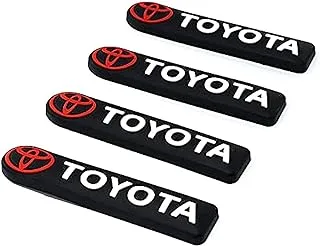 Toyota Car Side Door Guard Edge Defender Protector Trim Guard Sticker (Black & Red,4 pcs set)