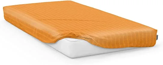 continental comfort Bed sheet Fitted Sirius 250TC Striped CottonOrange160x200