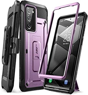 Supcase case for samsung galaxy note 20 (2020 release), [unicorn beetle pro series ] rugged holster & kickstand wthout built-in screen protector (6.7 inch) (violte)