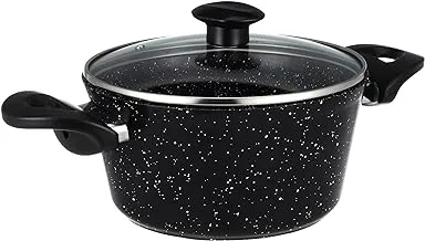 Top chef Pot Granite size 20 Black glass Lid