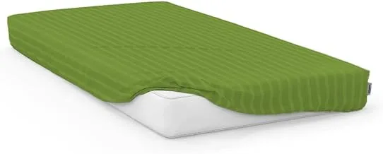 continental comfort Bed sheet Fitted Sirius 250TC Striped Cotton Green Olie 180x200cm35Cm Deep Pocket