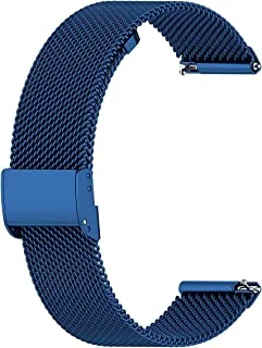 Generic 20mm Metal Strap Compatible with Samsung Galaxy Watch 4 Band Gear Sport Wrist Bracelet, Gear S2, Amazfit GTS, Watch 3 (42mm, Blue)