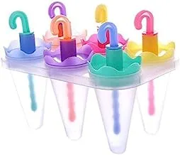 Set of 6 popsicle molds ice pop makers, assorted colors, large