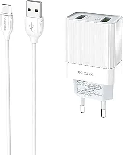 Borofone BA39A Speedway dual port QC3.0 charger set(Micro)(EU) - white