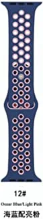 watch strap Silicone sport watchband for apple watch band 44 42mm series se / 6/5 / 4 (navy blue/pink)