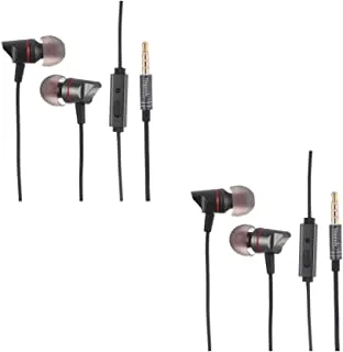 Tingwode T206 smalll Set of 2 wired earphones with microphone - dark grey Headphones Headset