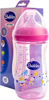 Bubbles natural feeding bottle without hand 280 ml - rose